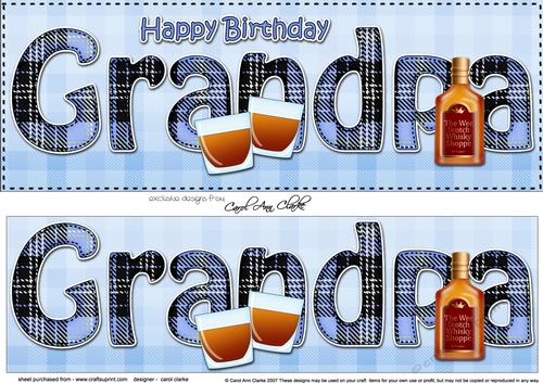 Large DL Happy Birthday GRANDPA 3D decoupage
