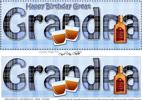 Large DL Happy Birthday GREAT GRANDPA 3D decoupage