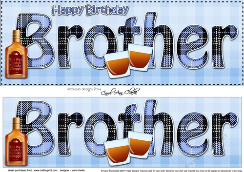 Large DL Happy Birthday BROTHER 3D decoupage
