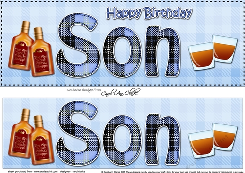 Large DL Happy Birthday SON 3D decoupage