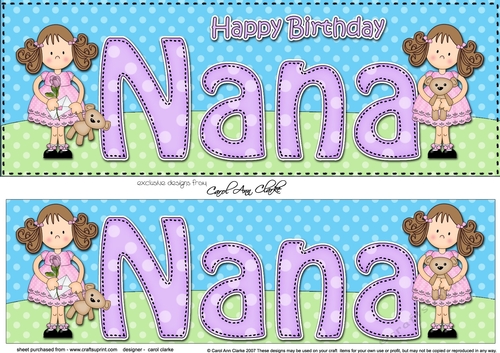 Large DL Happy Birthday NANA 3D decoupage