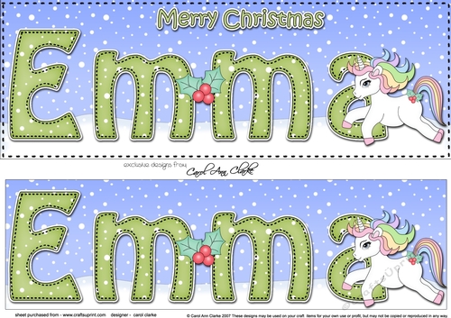Large DL Merry Christmas EMMA 3D decoupage 