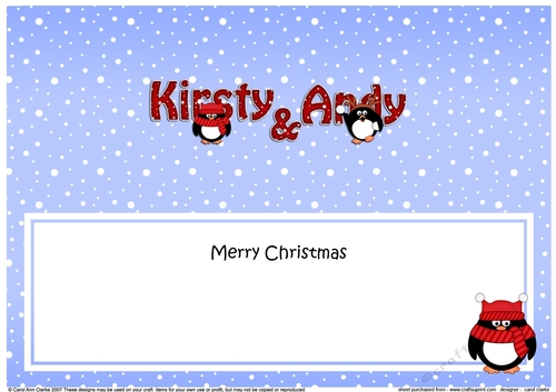 Large DL Merry Christmas KIRSTY & ANDY insert