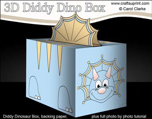 3D Cute Diddy Dino Treat Box Gift Box Mini Kit - Sly