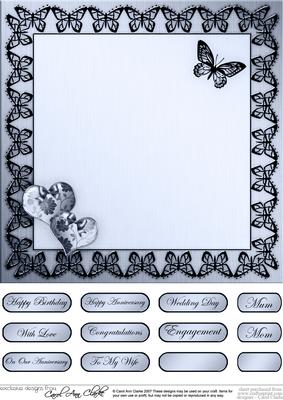 Elegant Romance Matching 8 x 8 Insert Panel and Greetings