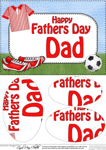 A5 Happy Fathers Day DAD Football Oval Pyramage Topper