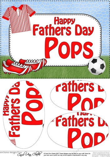 A5 Happy Fathers Day POPS Football Oval Pyramage Topper