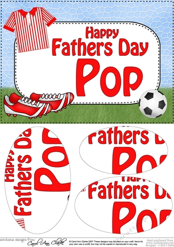 A5 Happy Fathers Day POP Football Oval Pyramage Topper