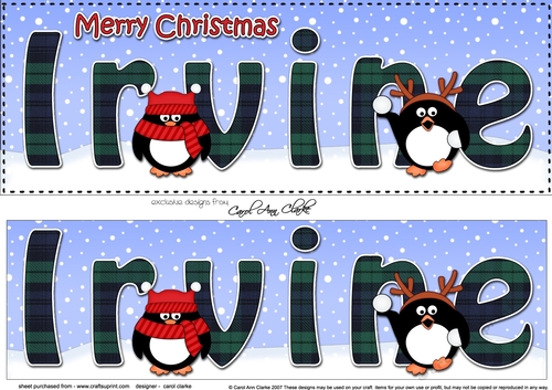 Large DL Merry Christmas IRVINE 3D decoupage 