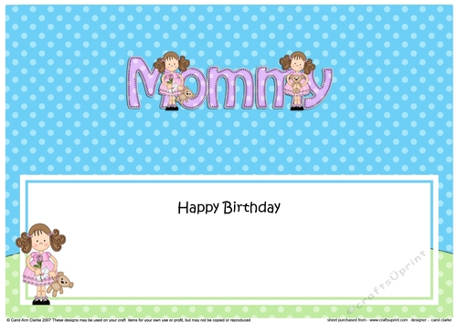 Large DL Happy Birthday MOMMY insert