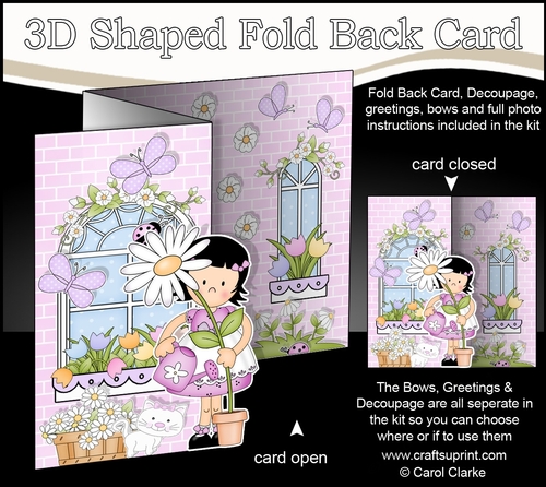 3D Shaped No-Hole Fold Back Mini Kit -  Country Cottage Girlz Suzi has a Daisy