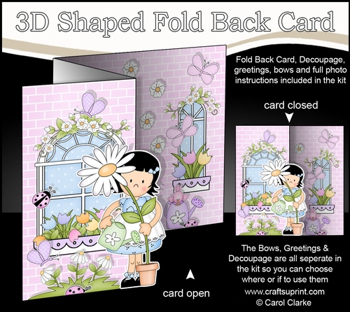 3D Shaped No-Hole Fold Back Mini Kit -  Country Cottage Girlz Suzi has a Daisy