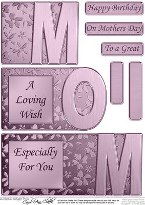 Mom Elegant Metallic Book Sheet