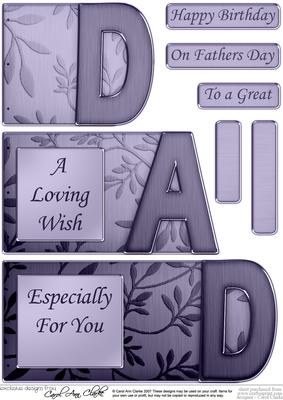 Dad Elegant Metallic Book Sheet