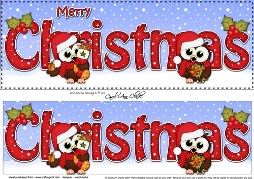 Large DL MERRY CHRISTMAS 3D decoupage 