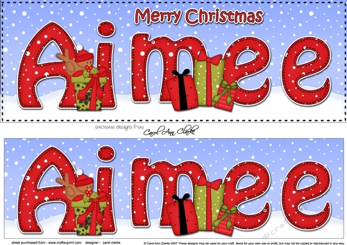 Large DL Merry Christmas AIMEE 3D decoupage 