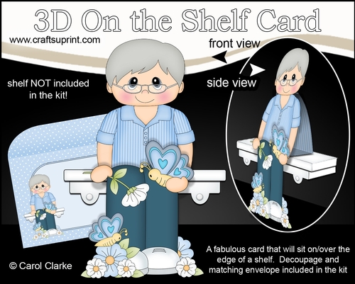 3D On the Shelf Card Kit - Old Man Clem has Butterflies & Flowers