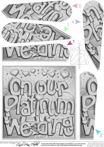  On Our Platinum Wedding Fan Pyramage Topper