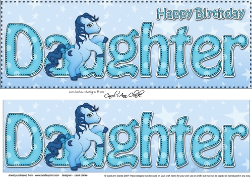 Large DL Happy Birthday DAUGHTER 3D decoupage