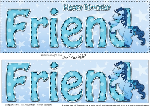 Large DL Happy Birthday FRIEND 3D decoupage