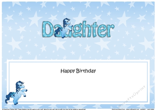 Large DL Happy Birthday DAUGHTER insert