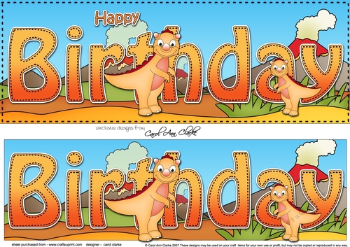 Large DL HAPPY BIRTHDAY 3D decoupage