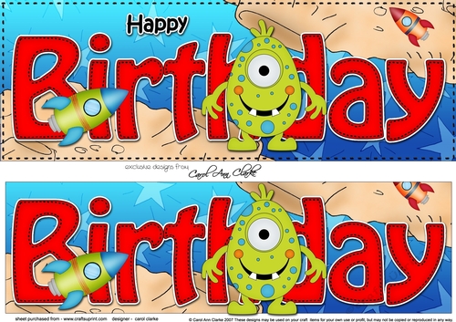 Large DL HAPPY BIRTHDAY 3D decoupage