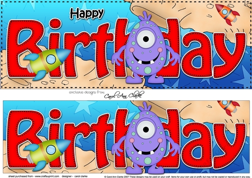 Large DL HAPPY BIRTHDAY 3D decoupage
