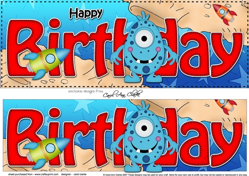 Large DL HAPPY BIRTHDAY 3D decoupage