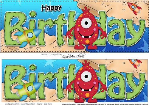 Large DL HAPPY BIRTHDAY 3D decoupage