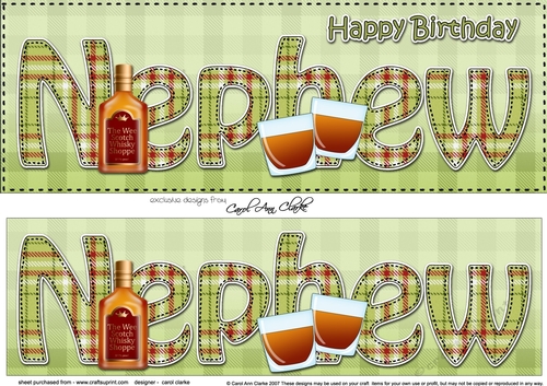 Large DL Happy Birthday NEPHEW 3D decoupage