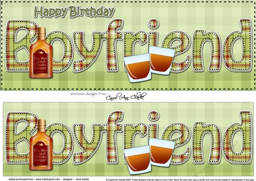 Large DL Happy Birthday BOYFRIEND 3D decoupage