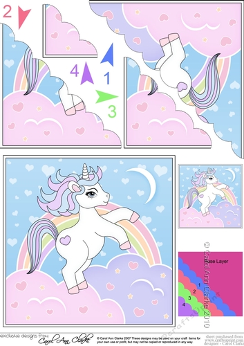 Cute Little Unicorn Scalloped Corner Stacker