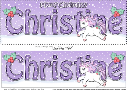 Large DL Merry Christmas CHRISTINE 3D decoupage 