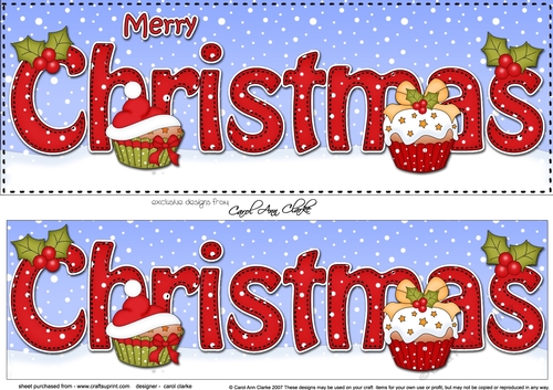 Large DL MERRY CHRISTMAS 3D decoupage 