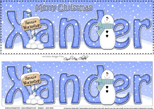 Large DL Merry Christmas XANDER 3D decoupage 