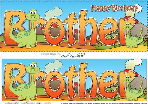 Large DL Happy Birthday BROTHER 3D decoupage