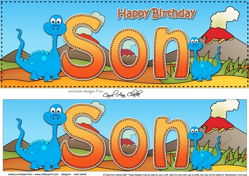 Large DL Happy Birthday SON 3D decoupage
