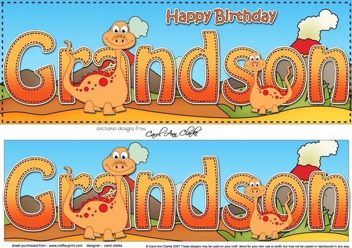 Large DL Happy Birthday GRANDSON 3D decoupage