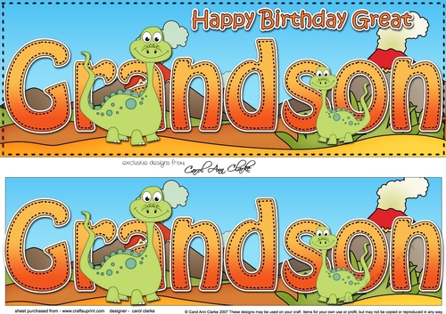 Large DL Happy Birthday GREAT GRANDSON 3D decoupage
