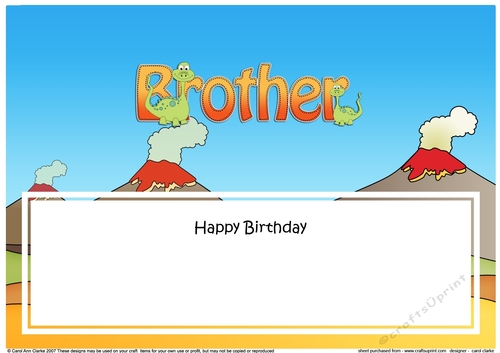 Large DL Happy Birthday BROTHER insert