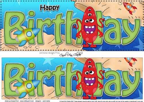 Large DL HAPPY BIRTHDAY 3D decoupage