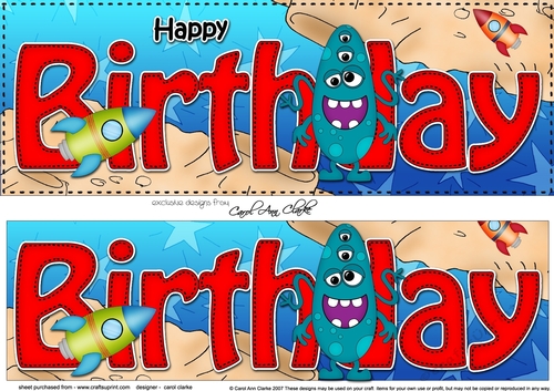Large DL HAPPY BIRTHDAY 3D decoupage