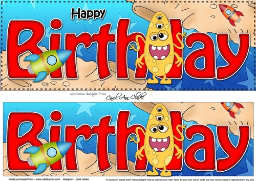 Large DL HAPPY BIRTHDAY 3D decoupage