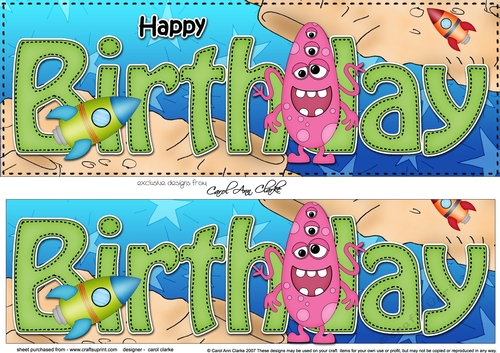 Large DL HAPPY BIRTHDAY 3D decoupage