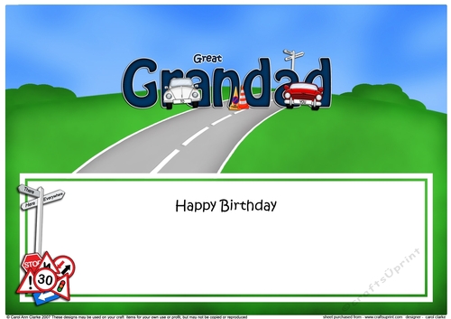 Large DL Happy Birthday GREAT GRANDAD insert