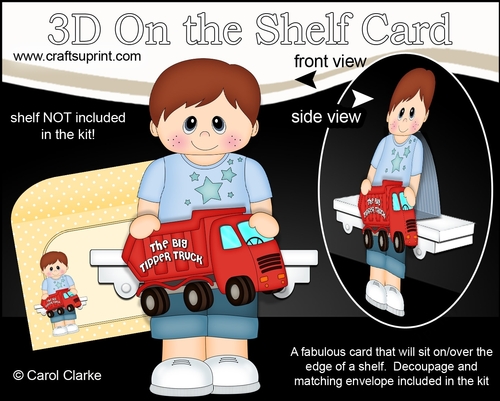 3D On the Shelf Card Kit - Little Boy Joe-Eddy has a Big Tipper Truck