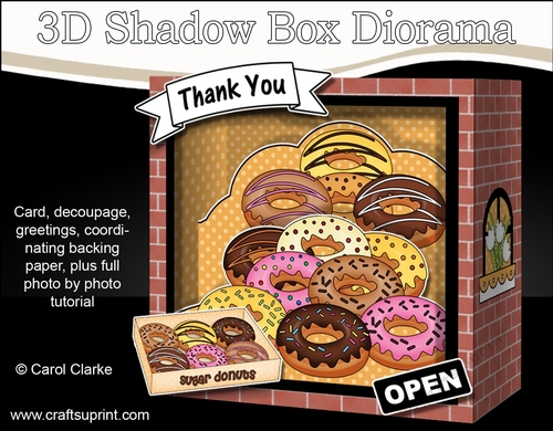 3D Shadow Box Card Mini Kit  -  The Hole-in-One Sugar Donuts Shop