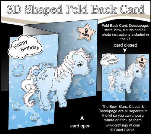 3D Shaped No-Hole Fold Back Mini Kit -   Cute Little Pony Icicle