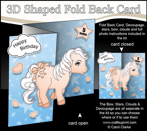 3D Shaped No-Hole Fold Back Mini Kit -   Cute Little Pony Marmalade